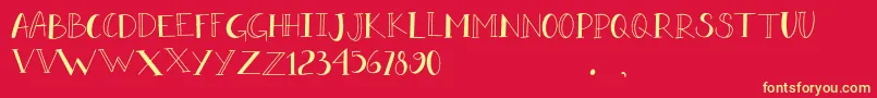 DORA DORE Font – Yellow Fonts on Red Background