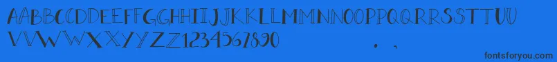DORA DORE Font – Black Fonts on Blue Background