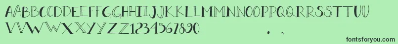 DORA DORE-fontti – mustat fontit vihreällä taustalla