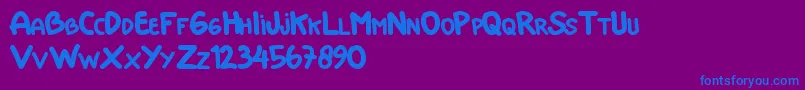 フォントDoraemon – 紫色の背景に青い文字
