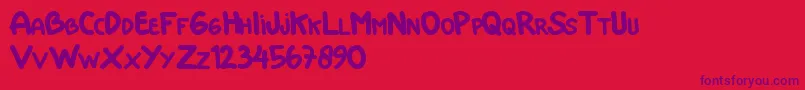 Doraemon Font – Purple Fonts on Red Background