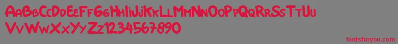 Doraemon Font – Red Fonts on Gray Background