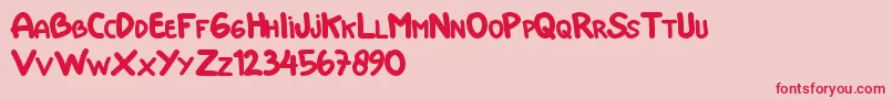 Doraemon Font – Red Fonts on Pink Background