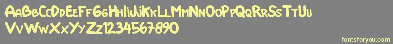 Doraemon Font – Yellow Fonts on Gray Background