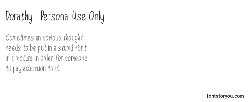 Schriftart Dorathy   Personal Use Only