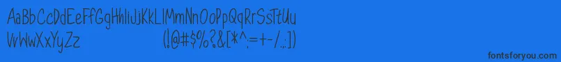 フォントDorathy   Personal Use Only – 黒い文字の青い背景