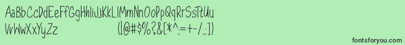 Dorathy   Personal Use Only Font – Black Fonts on Green Background