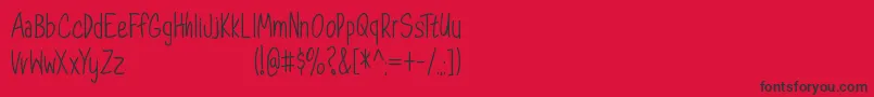 フォントDorathy   Personal Use Only – 赤い背景に黒い文字