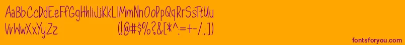 Dorathy   Personal Use Only Font – Purple Fonts on Orange Background