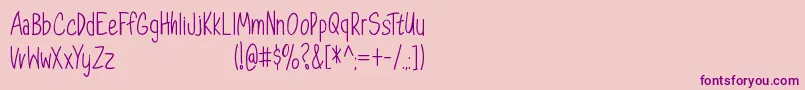 Dorathy   Personal Use Only Font – Purple Fonts on Pink Background
