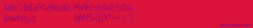 Dorathy   Personal Use Only Font – Purple Fonts on Red Background