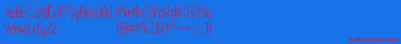 Dorathy   Personal Use Only Font – Red Fonts on Blue Background
