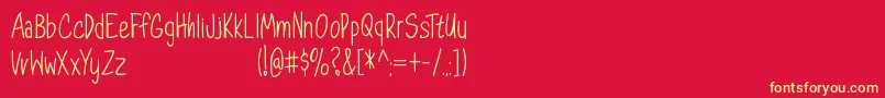 Dorathy   Personal Use Only Font – Yellow Fonts on Red Background