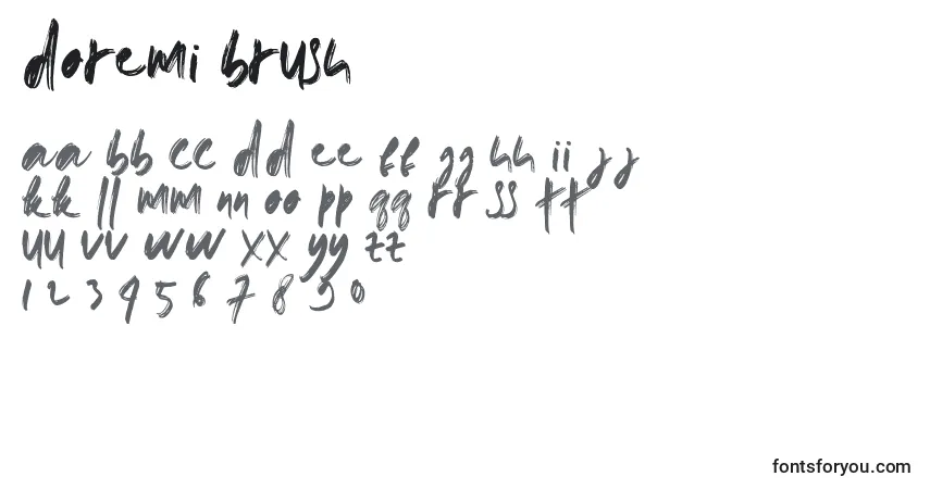 Schriftart Doremi brush – Alphabet, Zahlen, spezielle Symbole