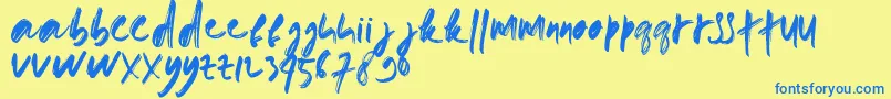 Подробнее о шрифте doremi brush Шрифт doremi brush – синие шрифты на жёлтом фоне