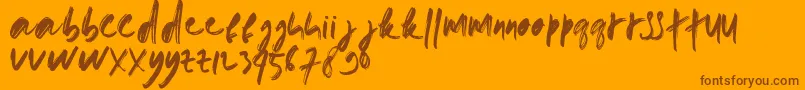 doremi brush Font – Brown Fonts on Orange Background