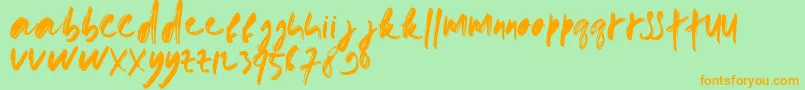 doremi brush Font – Orange Fonts on Green Background