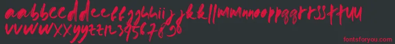 doremi brush Font – Red Fonts on Black Background