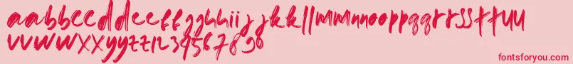 doremi brush Font – Red Fonts on Pink Background