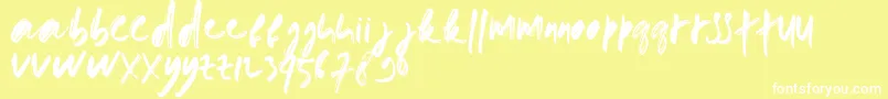 doremi brush Font – White Fonts on Yellow Background