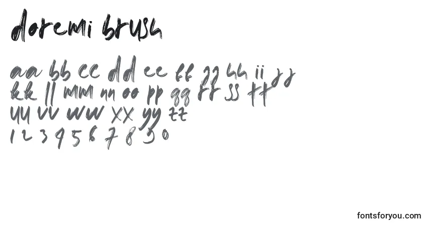 Schriftart Doremi brush (125396) – Alphabet, Zahlen, spezielle Symbole