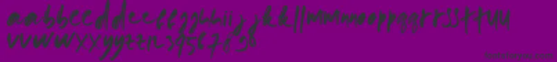 doremi brush-Schriftart – Schwarze Schriften auf violettem Hintergrund