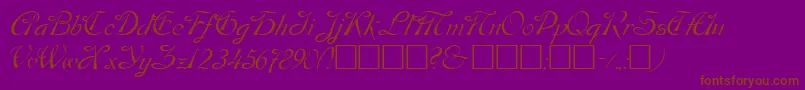 DOS     -Schriftart – Braune Schriften auf violettem Hintergrund