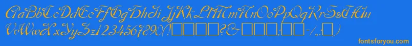 DOS      Font – Orange Fonts on Blue Background