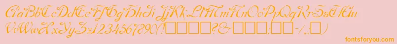 DOS     -Schriftart – Orangefarbene Schriften auf rosa Hintergrund