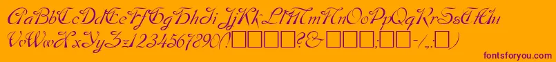 DOS      Font – Purple Fonts on Orange Background
