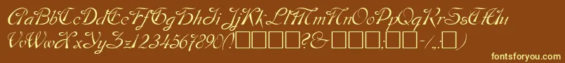 DOS      Font – Yellow Fonts on Brown Background