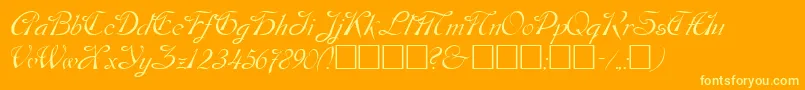 DOS     -Schriftart – Gelbe Schriften auf orangefarbenem Hintergrund
