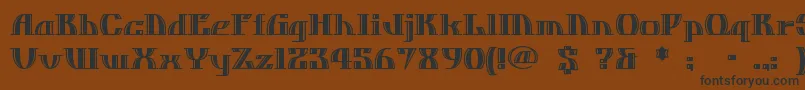 フォントDOSEQUIS – 黒い文字が茶色の背景にあります