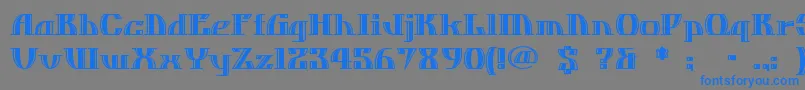 フォントDOSEQUIS – 灰色の背景に青い文字