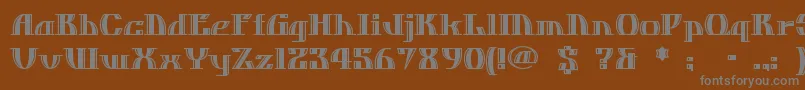 フォントDOSEQUIS – 茶色の背景に灰色の文字