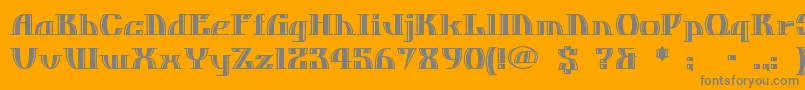 フォントDOSEQUIS – オレンジの背景に灰色の文字