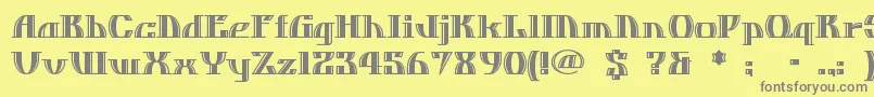 フォントDOSEQUIS – 黄色の背景に灰色の文字