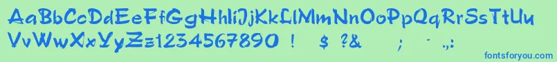 Polo Font – Blue Fonts on Green Background