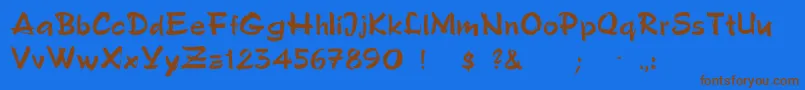 Polo Font – Brown Fonts on Blue Background