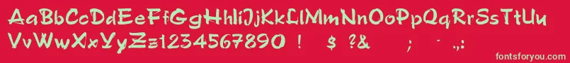 Czcionka Polo – zielone czcionki na czerwonym tle