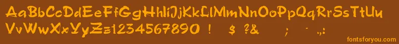 Polo Font – Orange Fonts on Brown Background