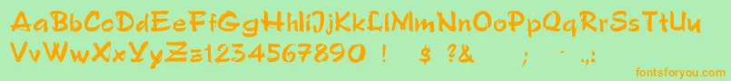 Polo Font – Orange Fonts on Green Background