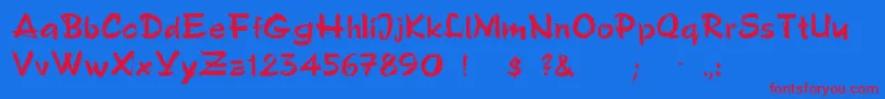 フォントPolo – 赤い文字の青い背景