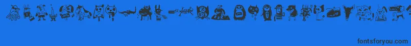 AnimalCity Font – Black Fonts on Blue Background