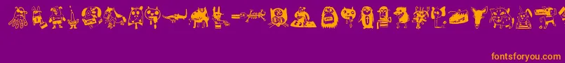 Fonte AnimalCity – fontes laranjas em um fundo violeta