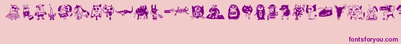 AnimalCity-Schriftart – Violette Schriften auf rosa Hintergrund