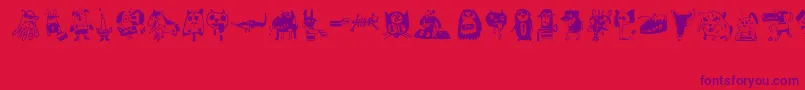 AnimalCity Font – Purple Fonts on Red Background