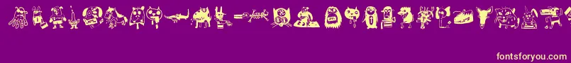 AnimalCity Font – Yellow Fonts on Purple Background