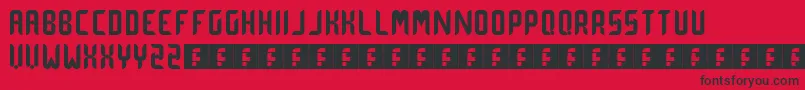 dot  curve Font – Black Fonts on Red Background