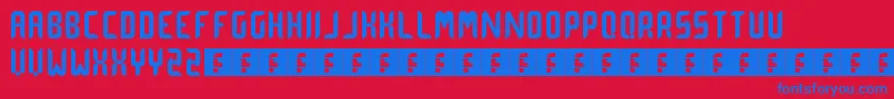 dot  curve Font – Blue Fonts on Red Background